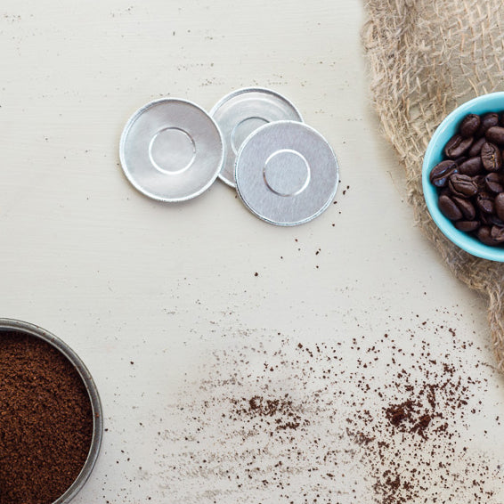 DIY coffee pods: foil/aluminium lids, fill & refill with your favourite choice of ground beans